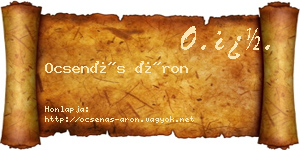 Ocsenás Áron névjegykártya