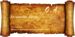 Ocsenás Áron névjegykártya