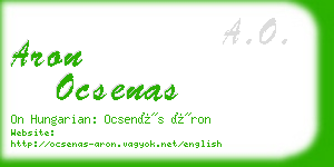 aron ocsenas business card